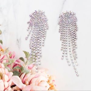Sparkly dangling crystal chandelier earrings